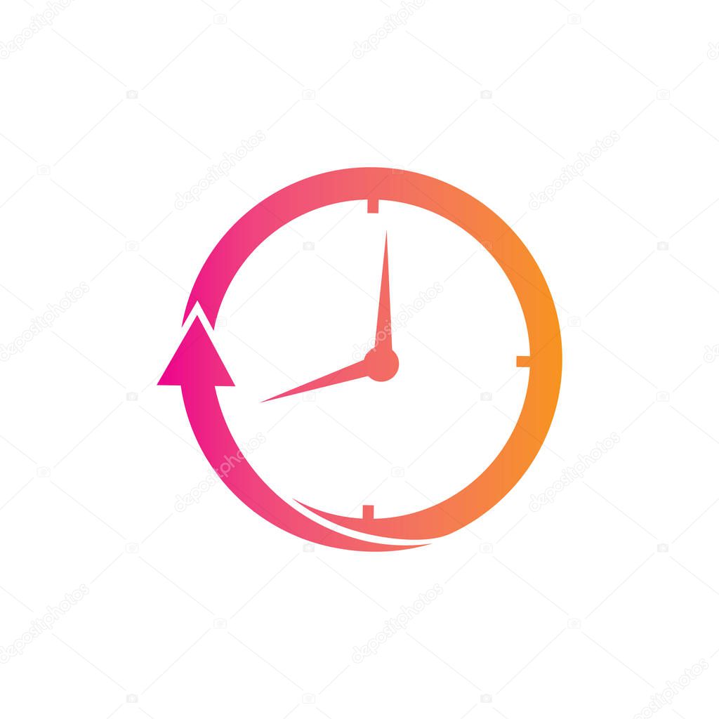 hours time duration clock vector logo design concept