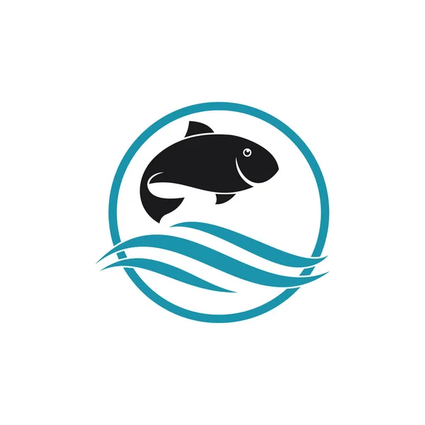Fisch Vektor Logo Design Vorlage Für Meeresfrüchte Versorgung Geschäft Oder — Stockvektor