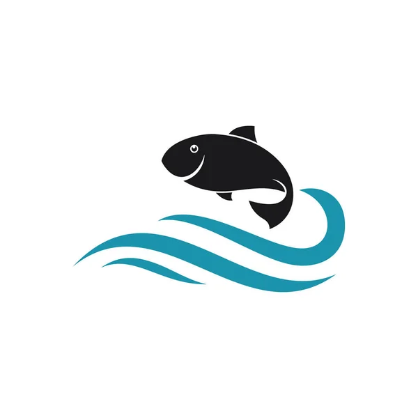 Fisch Vektor Logo Design Vorlage Für Meeresfrüchte Versorgung Geschäft Oder — Stockvektor