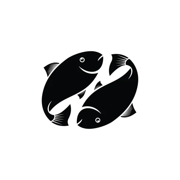 Modelo Design Logotipo Vetor Peixe Para Negócios Fornecimento Frutos Mar — Vetor de Stock