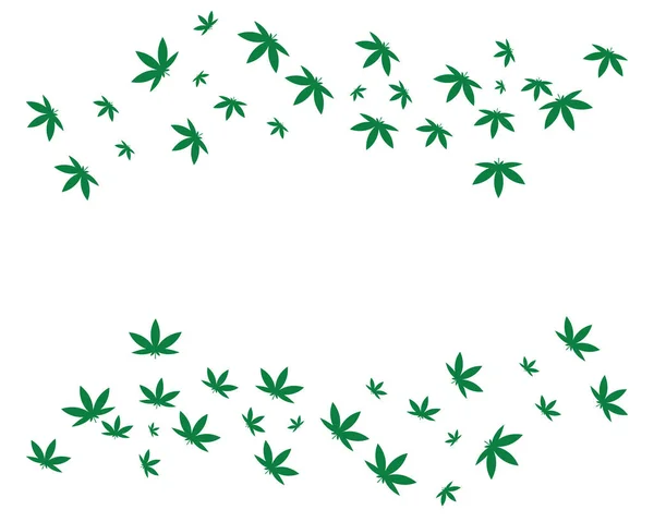 绿色大麻叶向量 带有空白文字背景设计模板 — 图库矢量图片