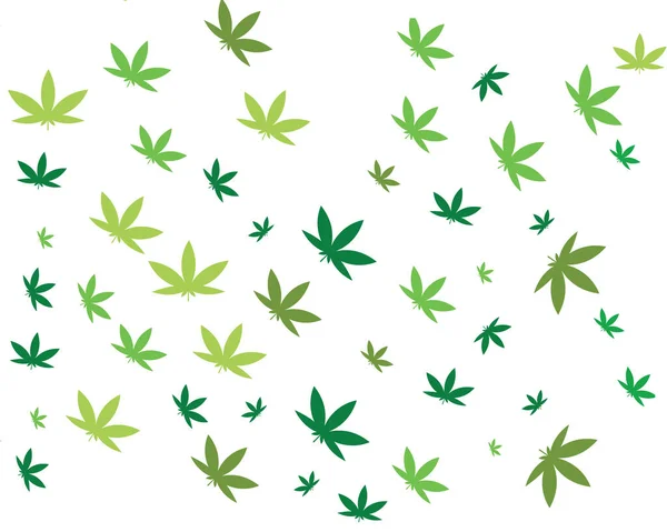 绿色大麻叶向量 带有空白文字背景设计模板 — 图库矢量图片