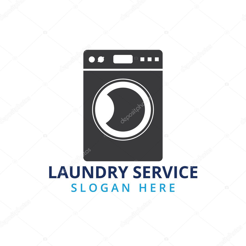 Dry and clean laundry service vector logo design template