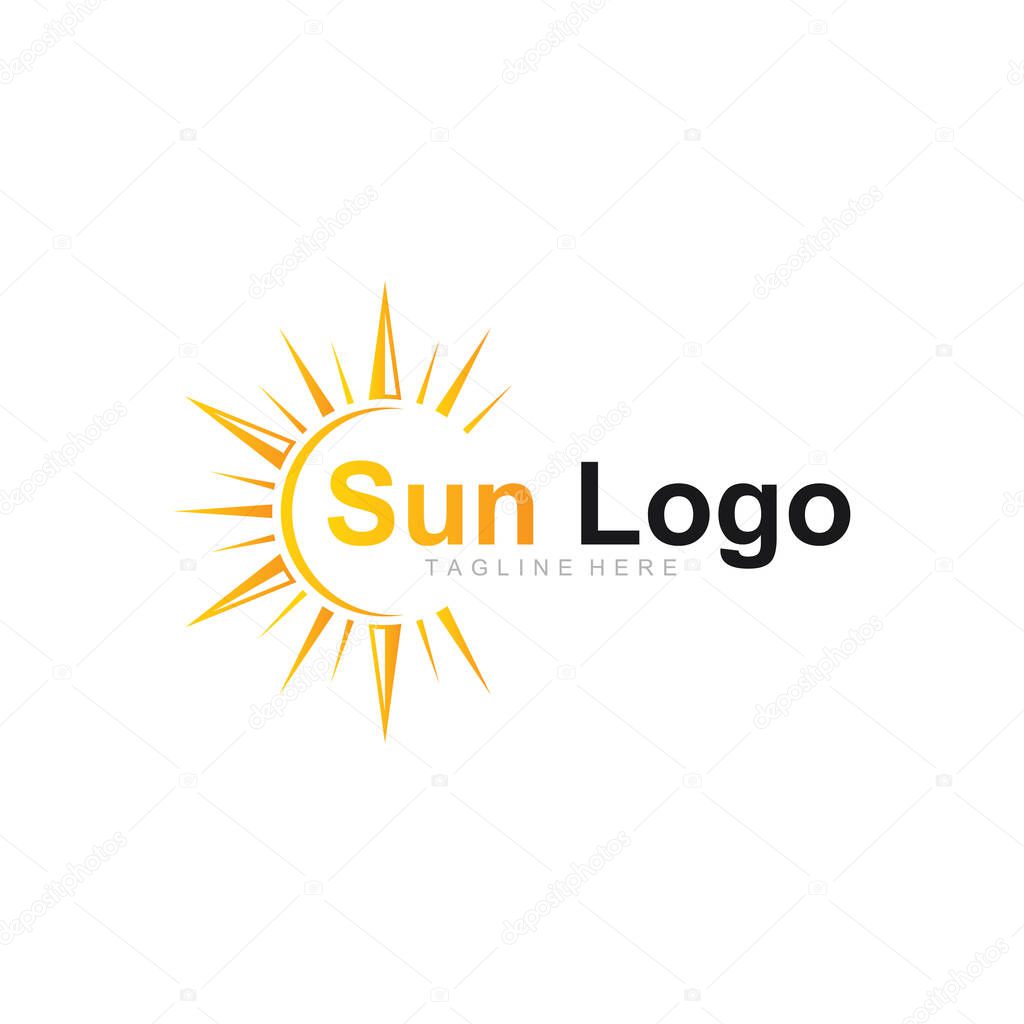 Solar light vector logo design template for future energy source company