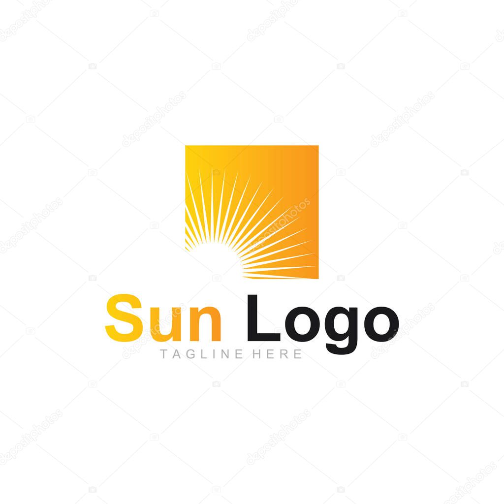 Solar light vector logo design template for future energy source company