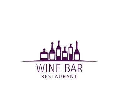 Şaraphane restoranı ve dükkan için çeşitli şarap şişesi vektör logosu tasarımı şablonu