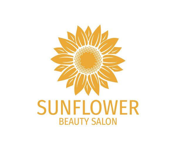 yellow sunflower vector logo design template concept in white background