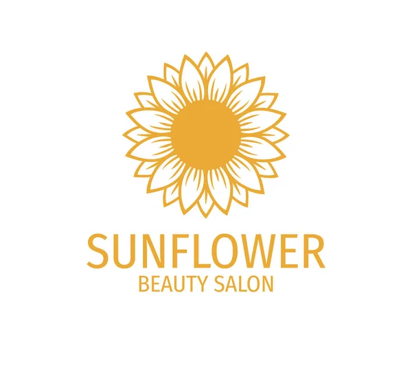 Gelb Sonnenblumen Vektor Logo Design Template Konzept Weißem Hintergrund — Stockvektor