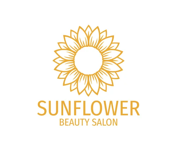 Gelb Sonnenblumen Vektor Logo Design Template Konzept Weißem Hintergrund — Stockvektor