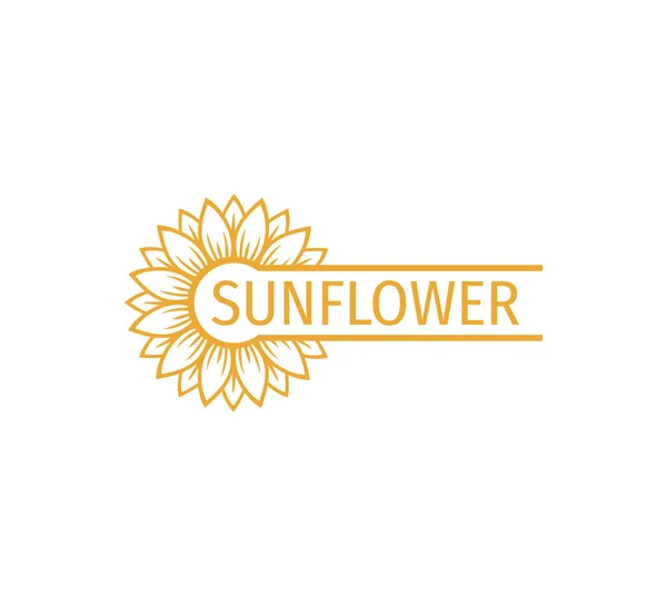 Șablon Concept Design Logo Vector Floarea Soarelui Bară Spațiu Pentru — Vector de stoc