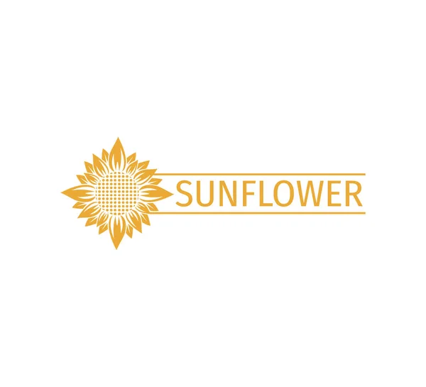 Sunflower Vector Logo Design Concept Template Space Bar Text Writing — Stock Vector