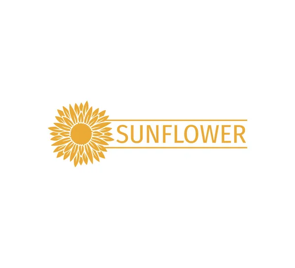 Sunflower Vector Logo Design Concept Template Space Bar Text Writing — Stock Vector