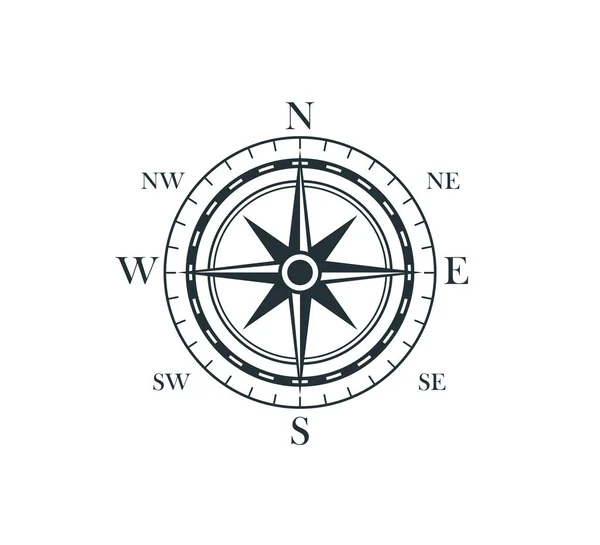 Kompas Růže Směr Větru Navigace Pozice Vektor Grafický Design Ilustrační — Stockový vektor