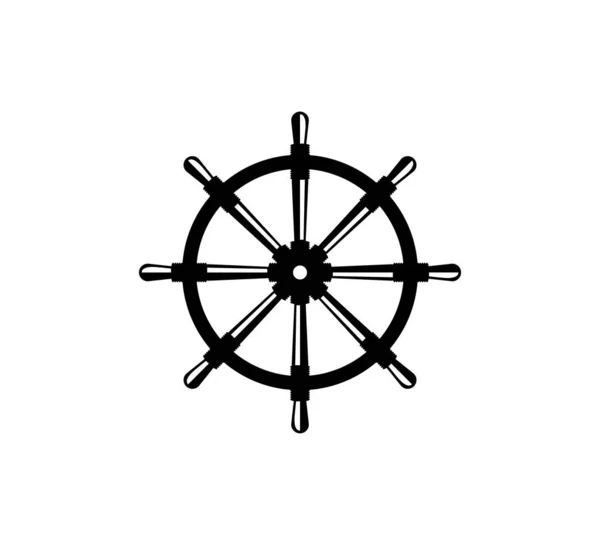 Schip Stuurwiel Nautische Maritieme Zeil Boot Thema Vector Logo Ontwerp — Stockvector