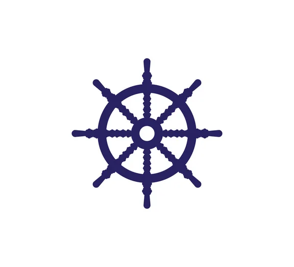 Schiff Lenkrad Nautische Segel Boot Thema Vektor Logo Design Vorlage — Stockvektor