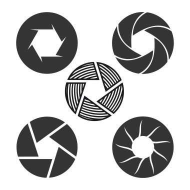 kamera diyaframı lens vektör logo tasarım şablonu