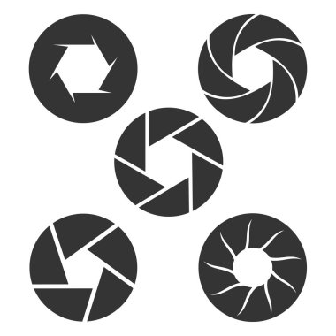 kamera diyaframı lens vektör logo tasarım şablonu