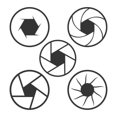 kamera diyaframı lens vektör logo tasarım şablonu