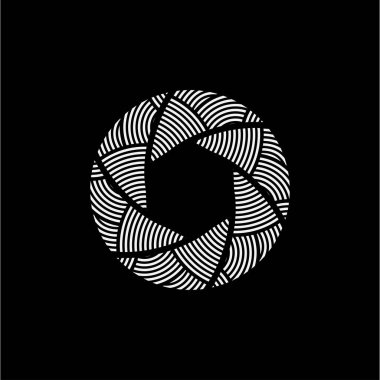 kamera diyaframı lens vektör logo tasarım şablonu