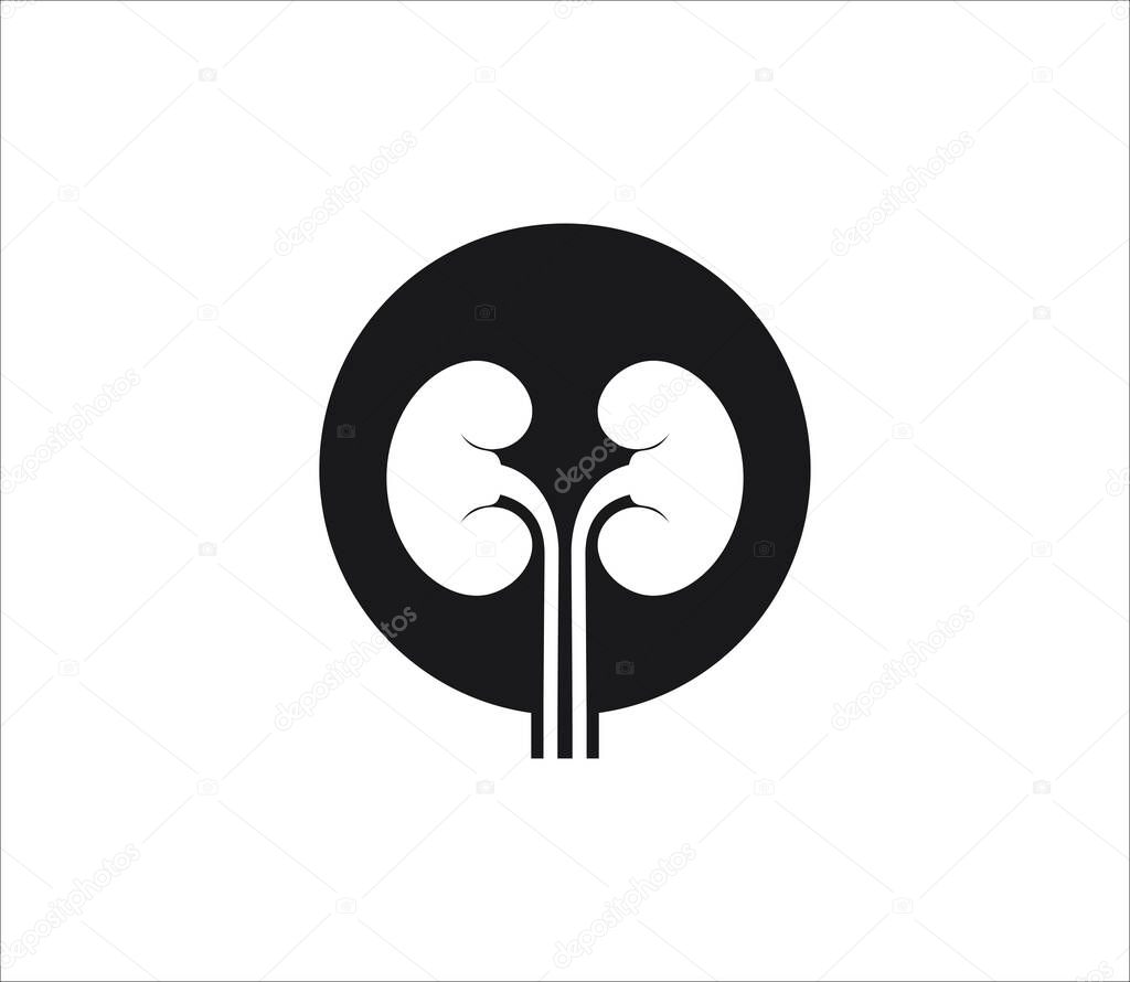 Simple flat kidney vector logo design template for health medical treatment business