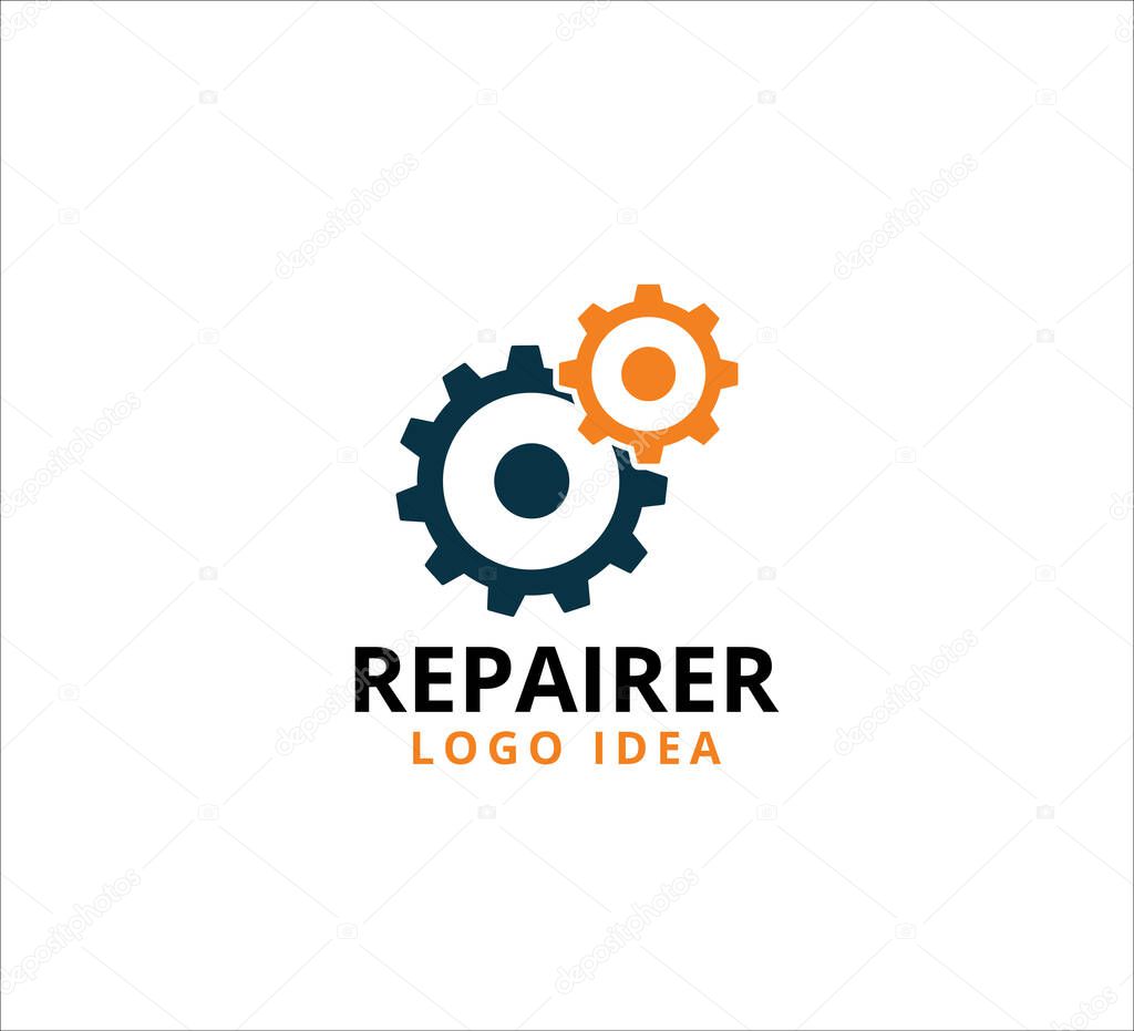 repair setting maintenance vector logo or icon design template in simple flat style