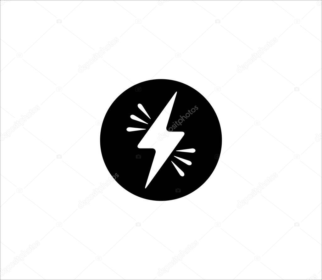 Electricity power symbol or icon vector design template, high voltage electric shock danger sign illustration