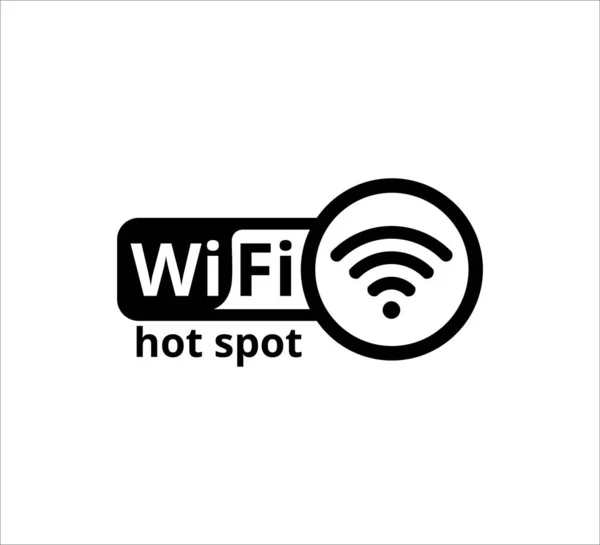 Wifi Icône Zone Point Chaud Signe Symbole Vectoriel Modèle Conception — Image vectorielle