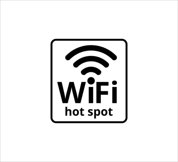 Wifi Icône Zone Point Chaud Signe Symbole Vectoriel Modèle Conception — Image vectorielle