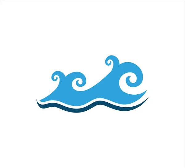 Okyanus Suyu Dalgası Girdap Vektör Logosu Yelken Turu Seyahat Işi — Stok Vektör