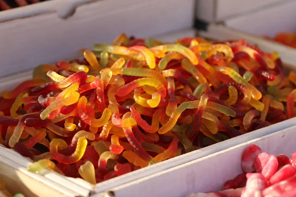 Caramelos Goma Caramelos Jalea Osos Goma Gusanos Mezcla Caramelos Goma —  Fotos de Stock