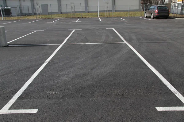 Parking lot. Empty Parking spaces. Car spaces for parking.