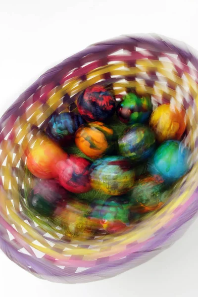 Uova Pasqua Foto Movimento Durante Riprese Non Post Processo Uova — Foto Stock