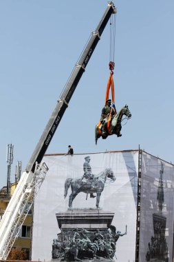 1907 yılında Sofya Eylül 5,2012 demontaj için Çar Osvoboditel, Kral Liberator anıt - Rus Kral Alexander II, heykeli temizlik temel inşa. Tersanelerinde in anıt, Kral Liberator Rogachevo 