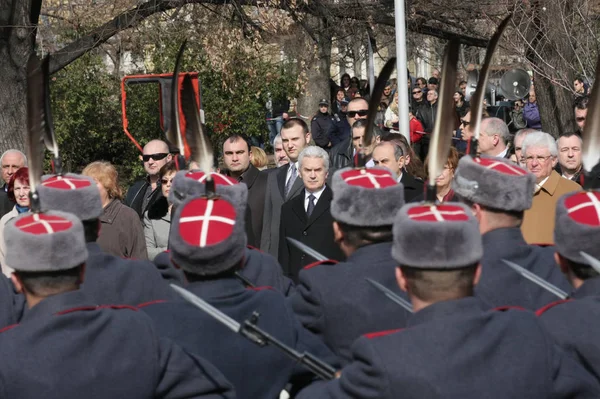 Tisztviselők Személyes Közös Katonák Részt Vesznek Ünnepe Nemzeti Ünnep Felszabadulás — Stock Fotó