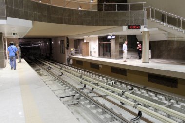Görünüm metro istasyonu'na metro aşamasında Sofya, Bulgaristan 24 Temmuz 2012. 