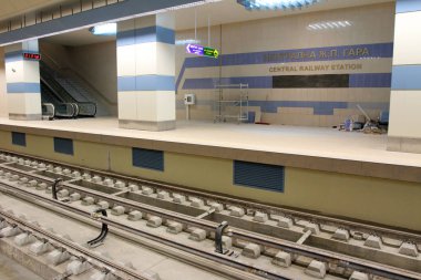 Sofya, Bulgaristan 29 Ağustos 2012 Sofia metro, metro istasyonu. Sofia Büyükşehir