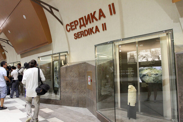 View of metro station in subway during construction in Sofia, Bulgaria  july 24, 2012. 