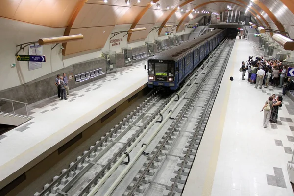 Vista Della Stazione Della Metropolitana Metropolitana Durante Costruzione Sofia Bulgaria — Foto Stock