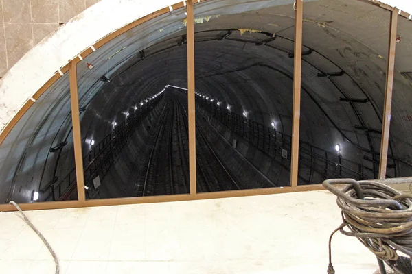 Tunnel Zwischen Den Metrostationen Der Sofia Bahn Sofia Bulgarien August — Stockfoto