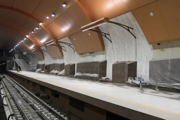 Blick Auf Die Bahn Station Der Bahn Während Des Baus — Stockfoto