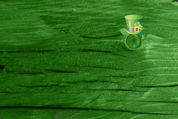 绿色木材纹理背景 圣帕特里克日 圣帕特里克背景 绿色的木材纹理背景与节日装饰 复制文本的空间 空空间 — 图库照片