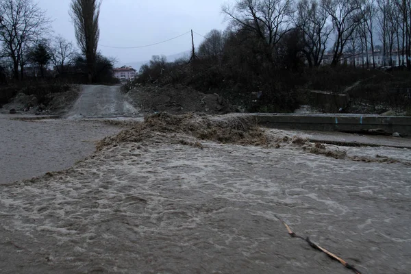 Grandes Inondations Produisent Raison Mauvaise Construction Manque Drainage Abattage Des — Photo