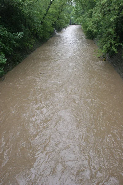 Grandes Inondations Produisent Raison Mauvaise Construction Manque Drainage Abattage Des — Photo