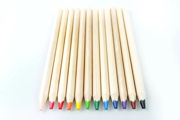 Crayons Couleur Pour Dessin Isolé Sur Fond Blanc — Photo