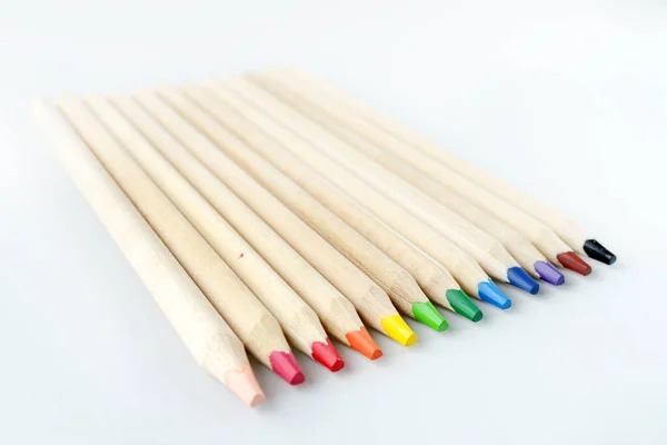 Color Pencils Drawing Isolated White Background — Stock Photo, Image