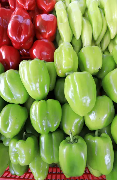 Pimentos Vermelhos Verdes Padrão Vegetais — Fotografia de Stock