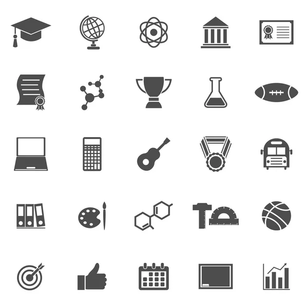 Ícones da faculdade em fundo branco — Vetor de Stock