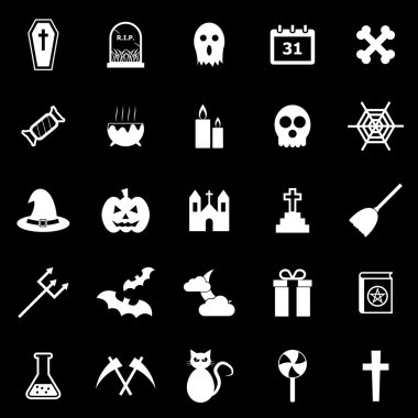 Cadılar Bayramı simgeler siyah arka plan üzerine