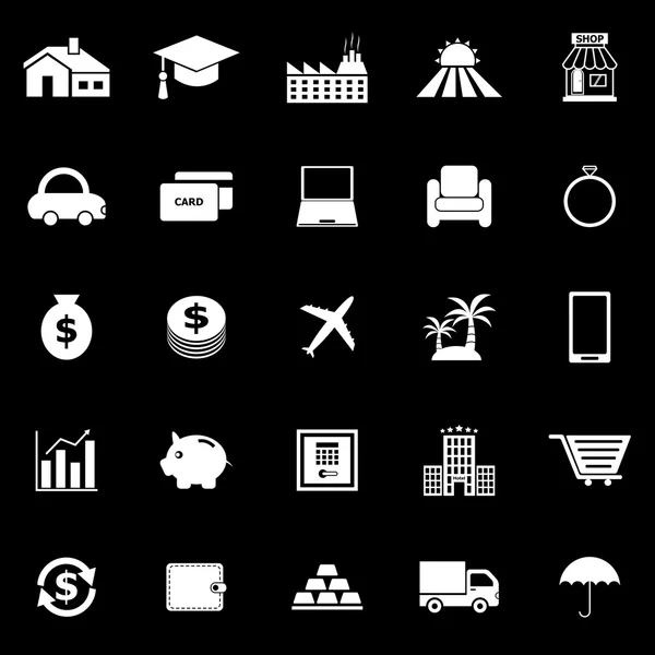 Loan icons on black background — Stock Vector