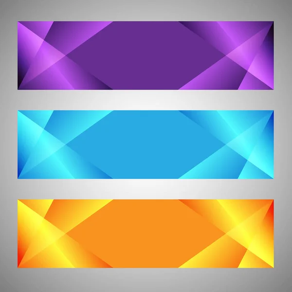 Conjunto de banners modernos con fondo poligonal — Vector de stock